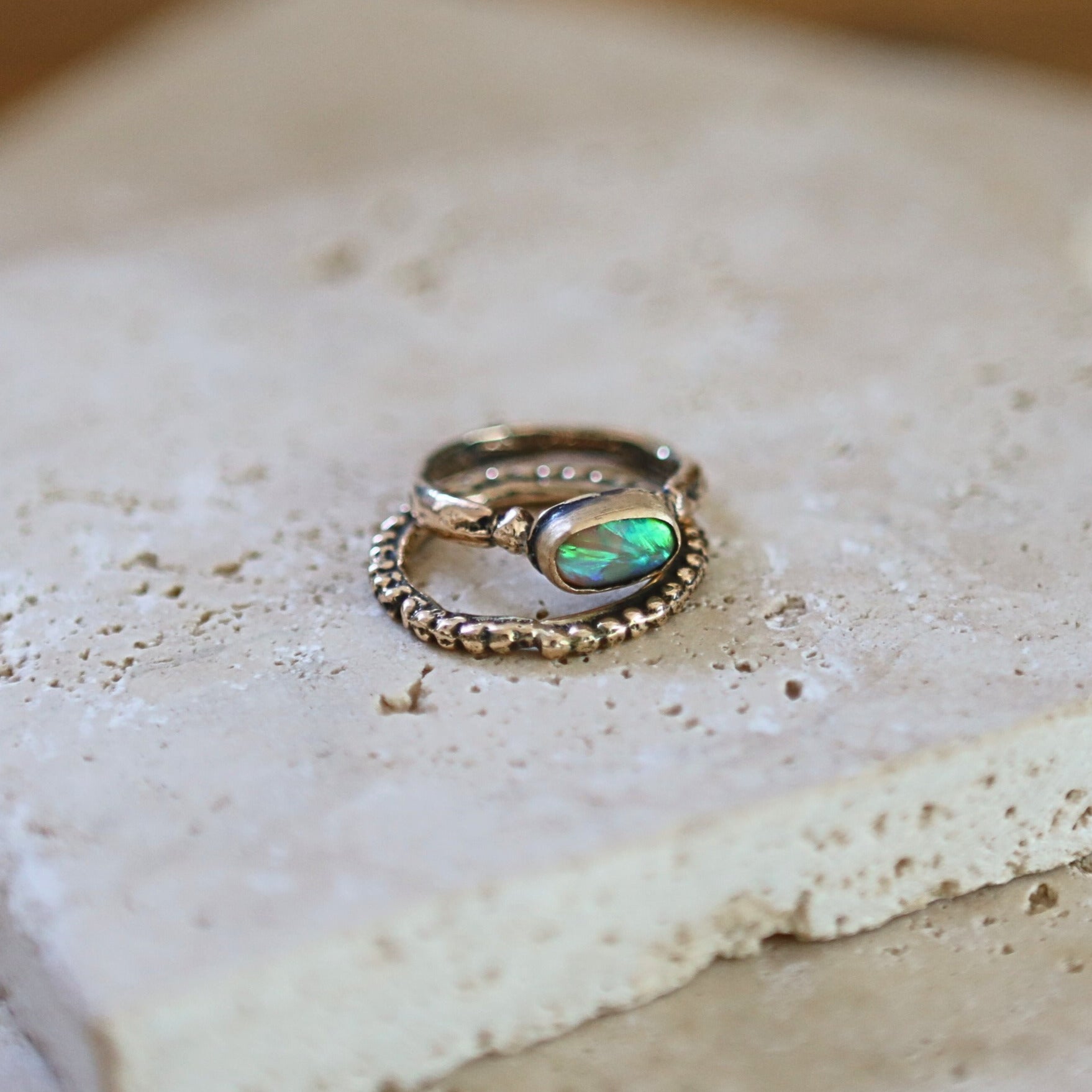 Golden Opal Stack Rings – One Sixteenth - Main Image