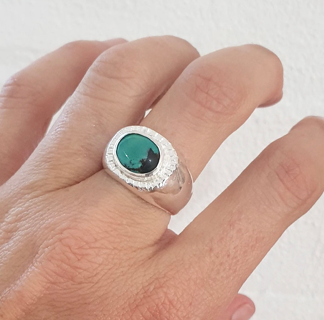 Turquoise Carve Ring