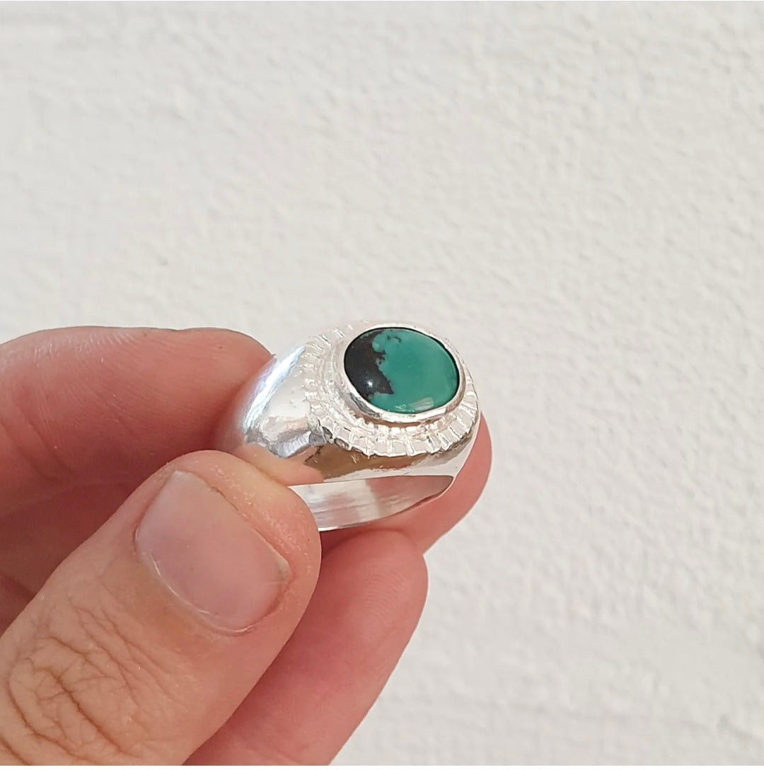 Turquoise Carve Ring